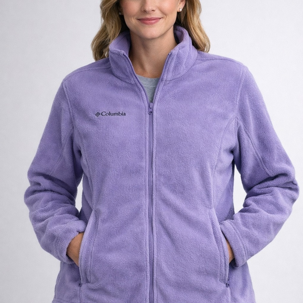 Columbia Womens XL Purple Fleece Full Zip Jacket Interchange Liner‎ Outdoor